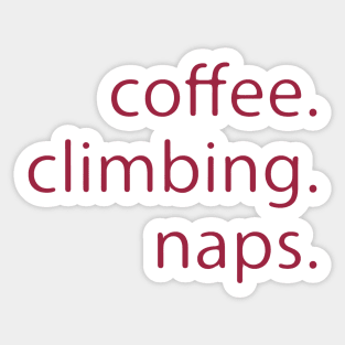 Coffee Climbing Naps Sticker